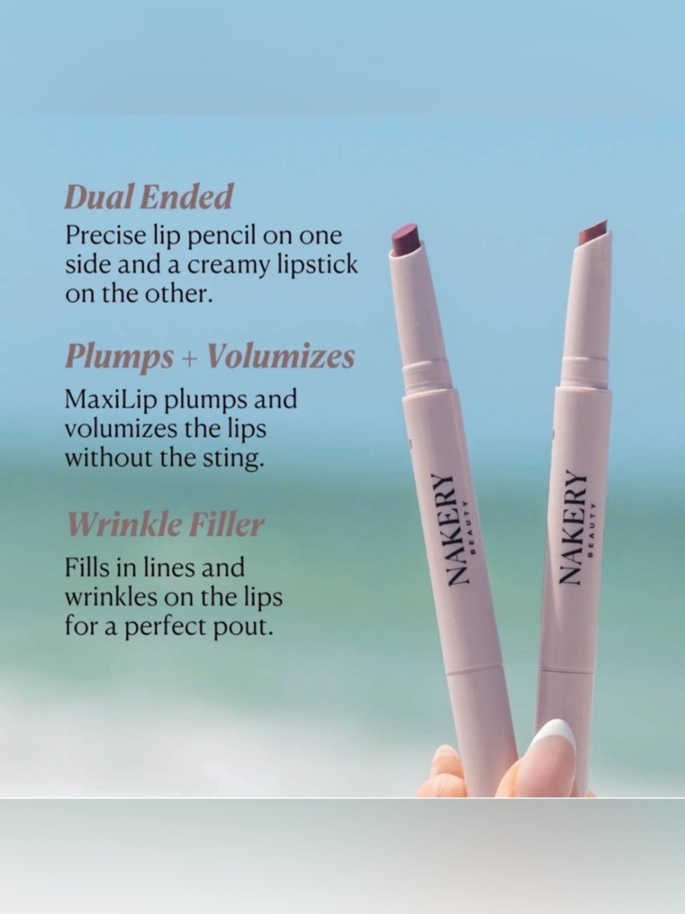 Nakery Beauty Lip Peptide Color Drench - Naked Rose Brand New in Box - Picture 3 of 7